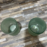 Pottery Barn Set Of 2 Montauk Frosted Handcrafted Glass Hurricane Holder ACCESSORIES 3d4h