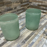 Pottery Barn Set Of 2 Montauk Frosted Handcrafted Glass Hurricane Holder ACCESSORIES 3d4h