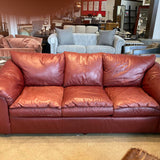 Leathercraft Pillow Top Leather 3-Seat SOFA Red 90w35d36h