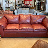 Leathercraft Pillow Top Leather 3-Seat SOFA Red 90w35d36h