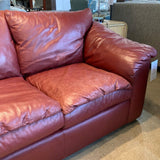 Leathercraft Pillow Top Leather 3-Seat SOFA Red 90w35d36h