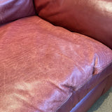 Leathercraft Pillow Top Leather 3-Seat SOFA Red 90w35d36h