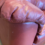 Leathercraft Pillow Top Leather 3-Seat SOFA Red 90w35d36h