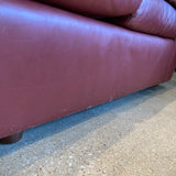 Leathercraft Pillow Top Leather 3-Seat SOFA Red 90w35d36h