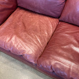 Leathercraft Pillow Top Leather 3-Seat SOFA Red 90w35d36h