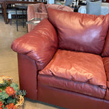 Leathercraft Pillow Top Leather 3-Seat SOFA Red 90w35d36h