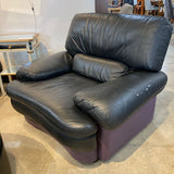Postmodern Leather Swivel Armchair CHAIR Purple/Black 45w40d30h