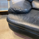Postmodern Leather Swivel Armchair CHAIR Purple/Black 45w40d30h