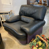 Postmodern Leather Swivel Armchair CHAIR Purple/Black 45w40d30h