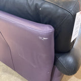 Postmodern Leather Swivel Armchair CHAIR Purple/Black 45w40d30h