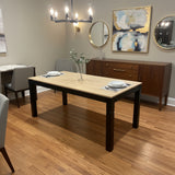 Rectangular Unfinished Top DINING TABLE Natural/Black 74w34d30h