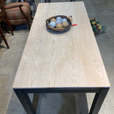 Rectangular Unfinished Top DINING TABLE Natural/Black 74w34d30h