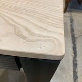 Rectangular Unfinished Top DINING TABLE Natural/Black 74w34d30h