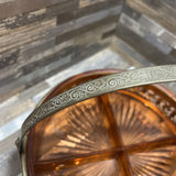 Depression Glass Divided Dish ACCESSORIES 8d5.5h