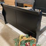 Queen Wood Sleigh Bed BEDS Black 62w92d47h