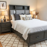 Wittenberry Transitional Queen Platform Bed w/ Storage BEDS Pebble 63w89d66h