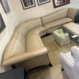 Art Deco Style Curved L-Shape SECTIONAL 124w124d33h