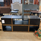 Diego Two-Tone MEDIA CONSOLE Black / Brown 68Wx19.5Dx28H