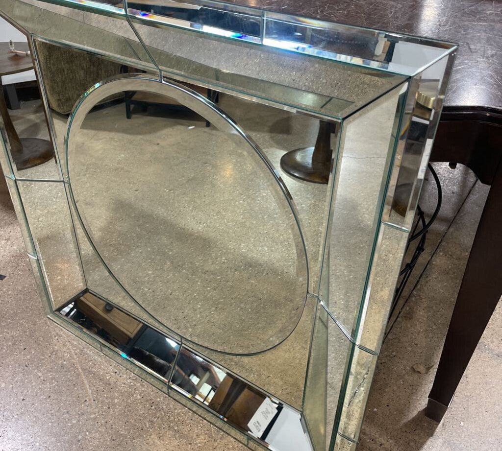 Beveled Frame Circular Center w/ French Cleat Hanging Hardware MIRRORS 36Wx4Dx36H