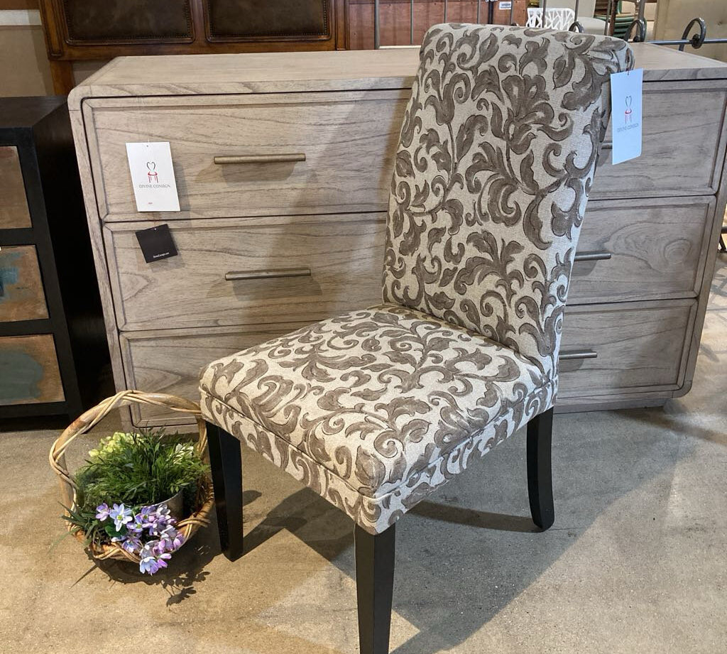Upholstered Floral Pattern DINING CHAIRS 19w21d40h