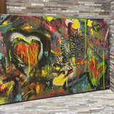 Original Graffiti Style Painting on Canvas Signed Zak ART WORK 48Wx24H