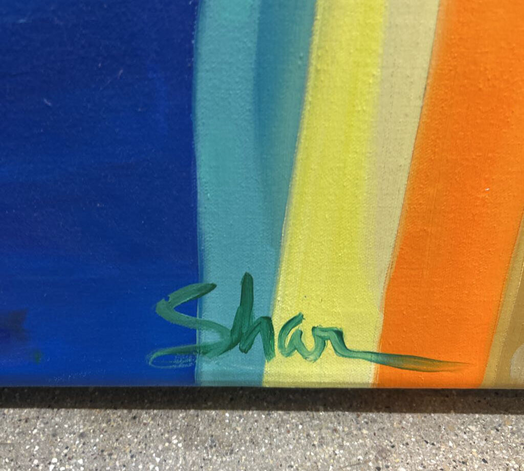 Original Signed Stylized Abstract Landscape On Canvas ART WORK 48x48