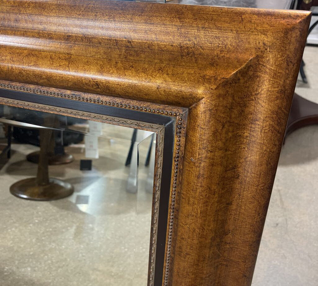 Copper Washed Wood Framed Beveled MIRRORS 47Wx35H