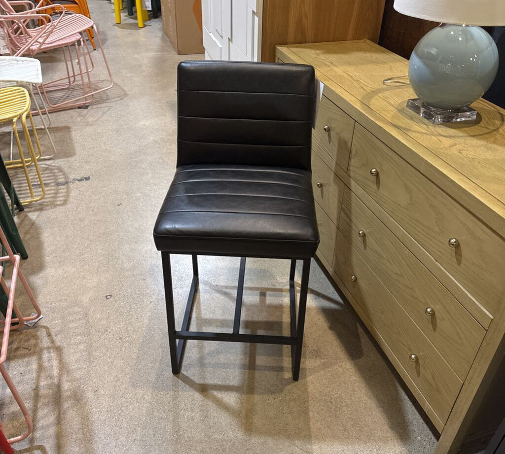 Jason Furniture Ribbed Counter Height BAR/COUNTER STOOL Black 18Wx20Dx36H