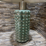 Mercury Style Nubby Glass Base w/ Linen Shade TABLE LAMP 17Wx30H