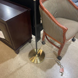 Two-Tone Brass Base w/ Slate Blue Drum Shade FLOOR LAMP 16Wx64H