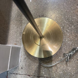 Two-Tone Brass Base w/ Slate Blue Drum Shade FLOOR LAMP 16Wx64H