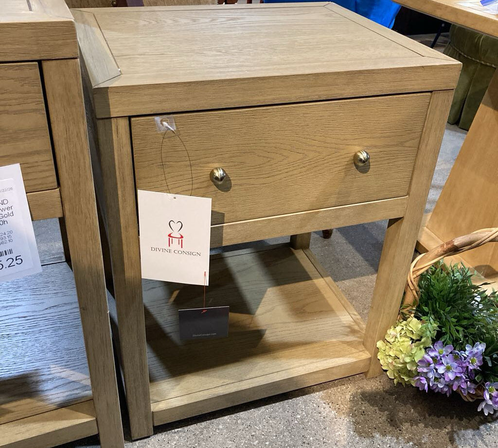 Celine 1-Drawer NIGHTSTAND Taupe/Gold 21w17d27h