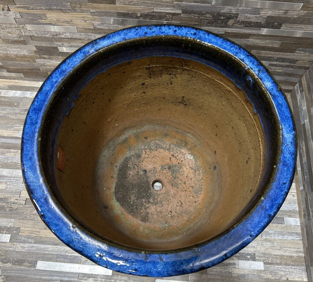Campania Montauk Planter-Large ACCESSORIES Blue Glaze 13.5d11.5h