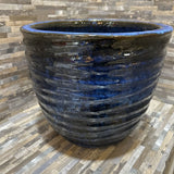 Campania Montauk Planter-Large ACCESSORIES Blue Glaze 13.5d11.5h