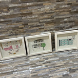 3pc Set Claudia Pearson Framed Art ART WORK 8x10
