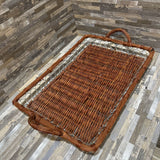 Metal & Rattan Tray ACCESSORIES 18w11d2h