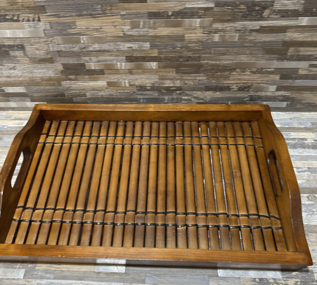Slatted Bamboo Serving Tray ACCESSORIES 20w13d2h