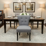 Traditional Tufted Fabric & Nailhead Trim CHAIR Gray 22w20d36h