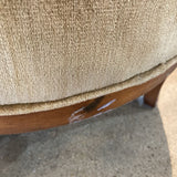 Vintage Hollywood Regency Highback Tufted Velvet CHAIR Almond 27Wx27Dx47H