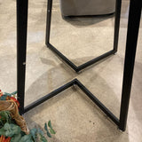 Round Wood Finish Style Top w/ Modern Metal Base DINING TABLE 35.5Wx30H