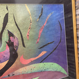 90s Abstract Sewen Pigmented Paper Artist Signed ART WORK 37Wx29H