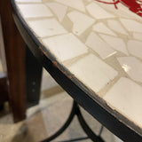 Coastal Sea Life Themed Tile Mosaic Top w/ Metal Base SIDE TABLE 22Wx27H