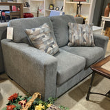 Chenille w/ Fixed Back Cushions & Accent Pillows LOVE SEAT 62Wx38Dx37H