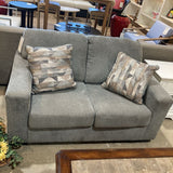 Chenille w/ Fixed Back Cushions & Accent Pillows LOVE SEAT 62Wx38Dx37H