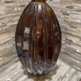 San Miguel Spain Oversized Ribbed Recycled Glass Vase ACCESSORIES Cognac 11Wx23H