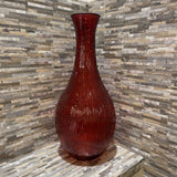 San Miguel Spain Oversized Recycled Ribbed Glass Vase ACCESSORIES Red 13Wx39.5H