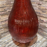 San Miguel Spain Oversized Recycled Ribbed Glass Vase ACCESSORIES Red 13Wx39.5H
