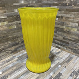 Wide Mouth Ripped Glass Vase ACCESSORIES Yellow 7Wx11.5H