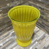 Wide Mouth Ripped Glass Vase ACCESSORIES Yellow 7Wx11.5H