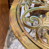 Oval Cast Iron Open Scroll Top SIDE TABLE Burnished Gold 24Wx17Dx23H
